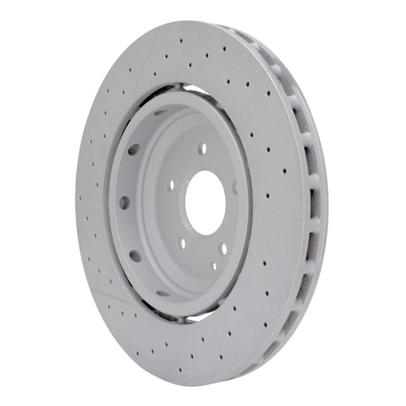 Mercedes-Benz SLK55 AMG Brake Rotor (1) - Front - R1 Concepts - Hi-Carbon Alloy GeoMET Coated Rotor - Drilled & Slotted - `06-`11